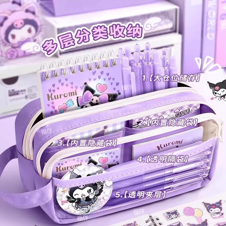 2025 Pencil Case Stationery Box for Girls, 2024 New Model, Large Capacity, High Appearance Value, for Elementary School Students, Kindergarten Pencil Bag, Children's First Grade