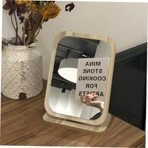 Mirror female makeup mirror desktop wooden single-sided2021