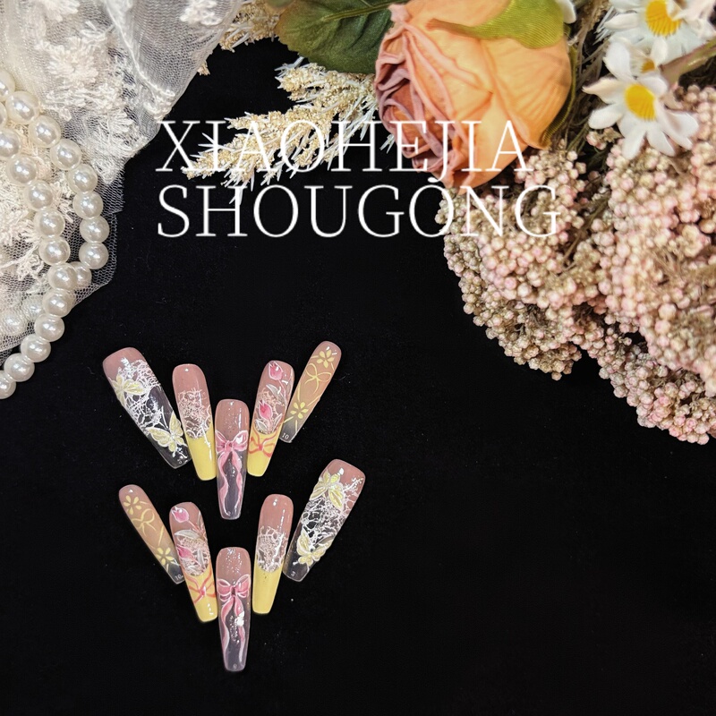 【Xiao He's Shop】Purely Handmade Cat Eye Wearable Nails Short Style Daily Short Nails High-End Nail Art 2026 New Model