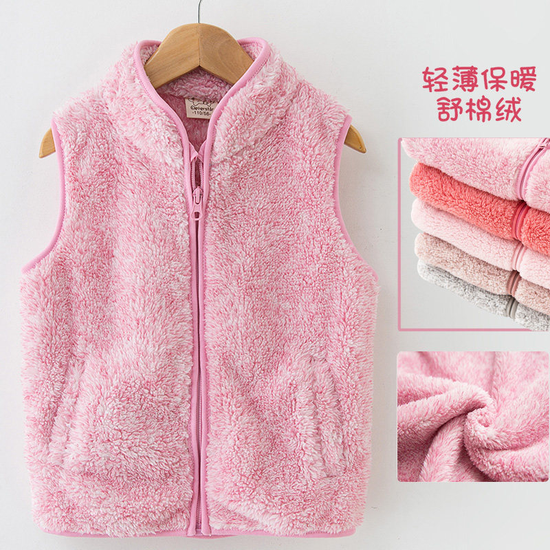Children's nails autumn and winter plus thickening girls' vests wear aquatic hair baby horse jacket warm vest