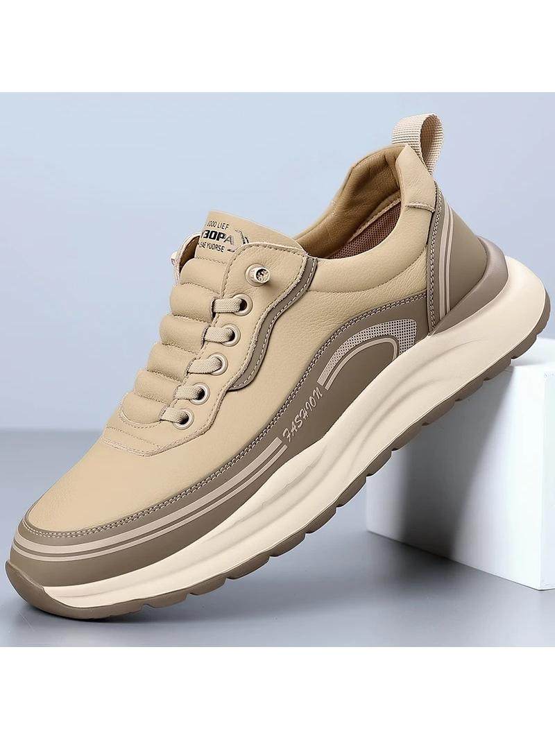 Men's Shoes New Autumn Breathable Casual Shoes Men's Leather Shoes Lightweight Soft Sole Kitchen Work Shoes Sports Casual Shoes