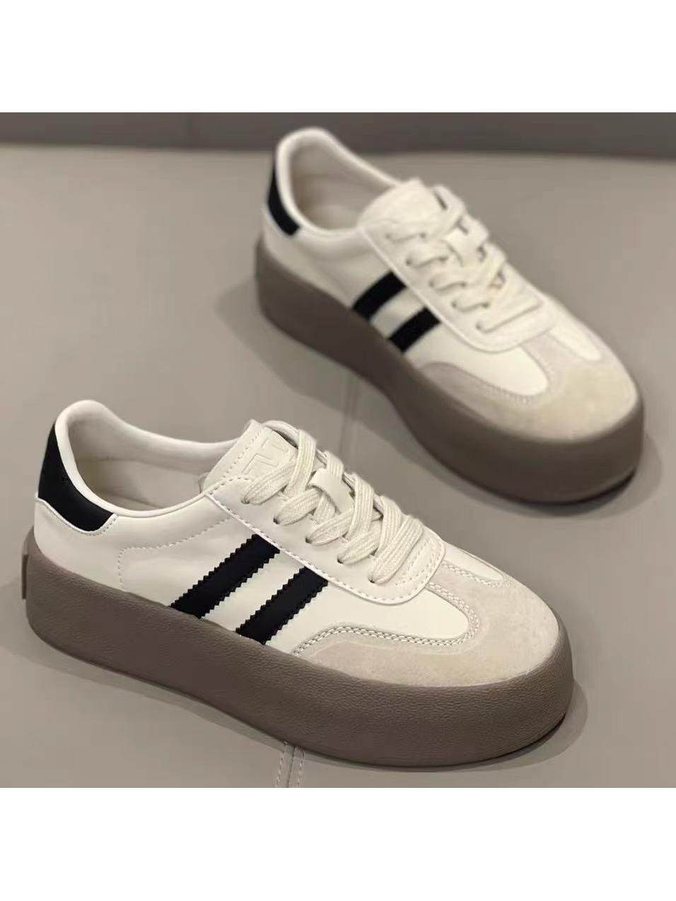 Autumn and Winter German Training Shoes for Women 2025 New Spring and Autumn Thick-Soled White Shoes Casual Sports Sneakers Flat Shoes