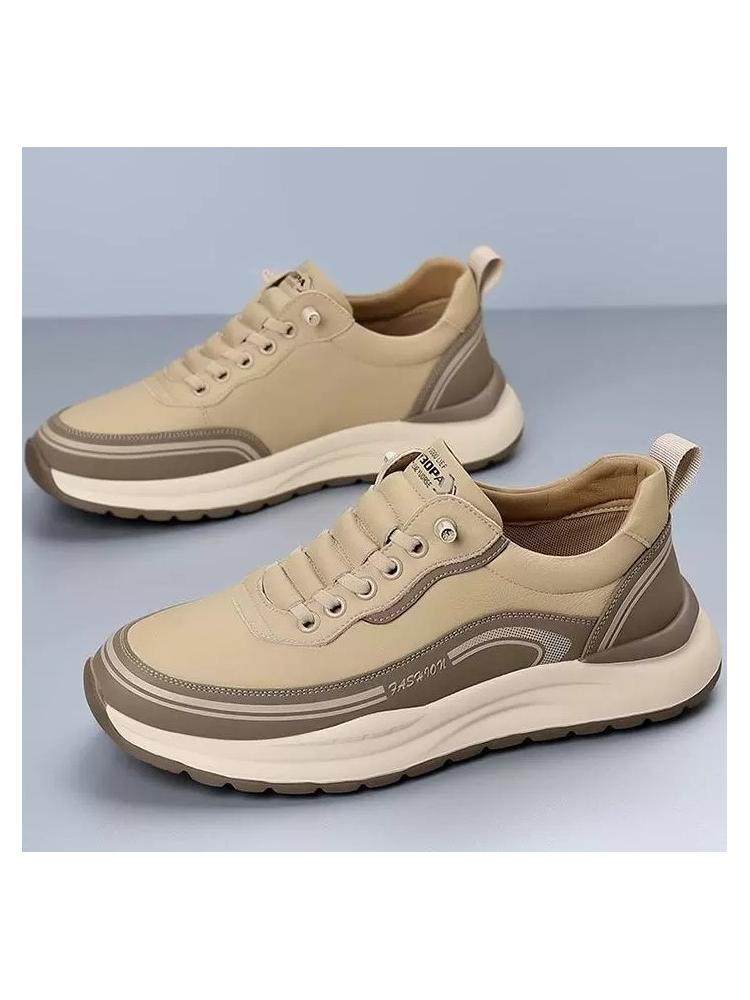 Men's Shoes New Autumn Breathable Casual Shoes Men's Leather Shoes Lightweight Soft Sole Kitchen Work Shoes Sports Casual Shoes