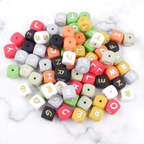 50Pcs 12mm English Alphabet Letter Beads Silicone Beads for