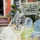 Halloween Decoration with Torn Fabric to Simulate Spider Webs for Outdoor Courtyard, Garden, Lawn, and Venue to Create a Scary Atmosphere