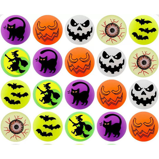 Halloween Glow-In-The-Dark Bouncy Balls Children's Toys Pumpkin Bat Eyeball Balls Party Activities Kindergarten Gifts