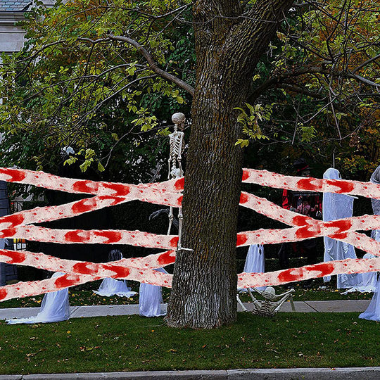 Halloween Decorative Blood Cloth Blood Bandage Warning Line Isolation Belt Haunted House Secret Room Script Killing Scene Layout Props