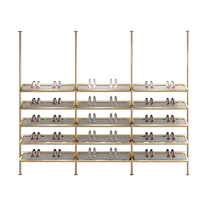 Shoe store shoe rack display rack stainless steel wall column shoe shelf clothing store window bag combination storage rack