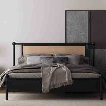French retro rattan bed creative row frame bed small apartment home 1 5 1 8 meter large bed bedroom double bed