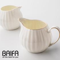 Ceramic pointed cup coffee milk cup small milk jug milk pot milk cup latte art bone china English relief coffee utensil matching