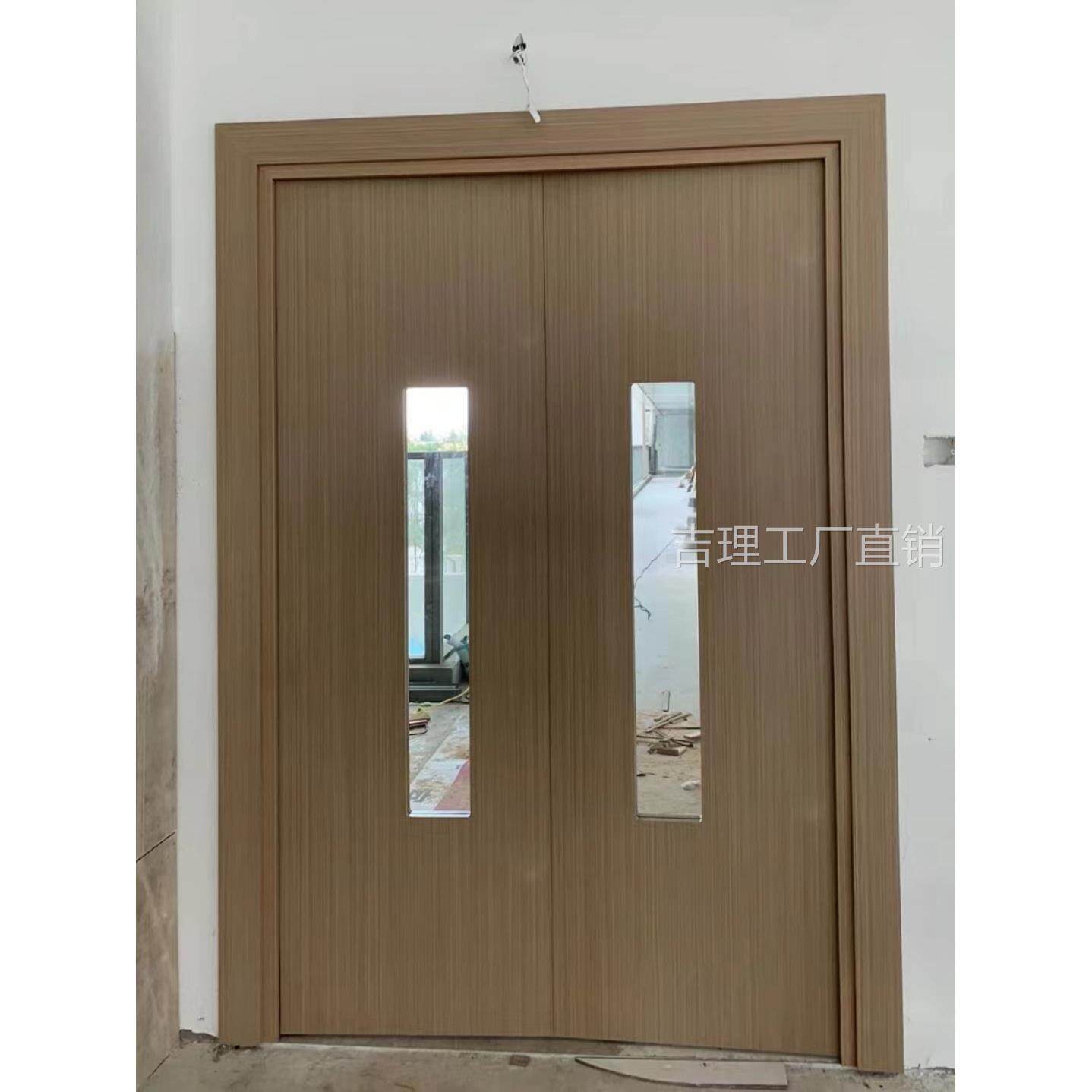 Paint-Free Solid Wood Composite Double-Opening Office Kindergarten Room Bedroom Indoor Retro Soundproof Silent Wooden Door