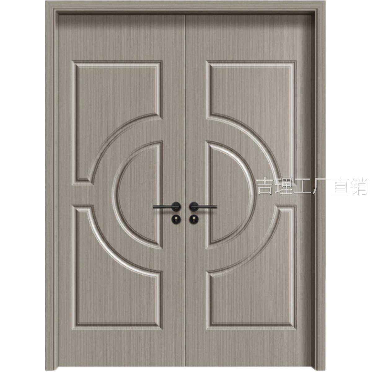 Paint-Free Solid Wood Composite Double-Opening Office Kindergarten Room Bedroom Indoor Retro Soundproof Silent Wooden Door