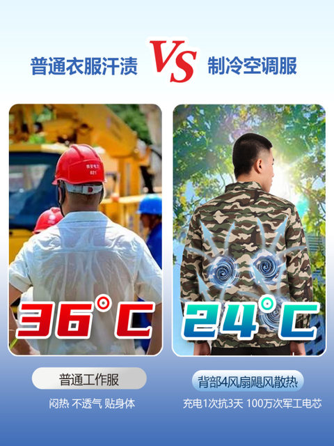 Summer Fan Clothing Cooling Workwear Labor Protection Refrigeration Clothing with Fan Welding Site Air Conditioning Clothing Men's Style