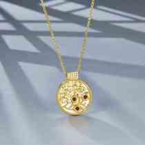 New Chinese style 925 silver necklace natural white mother-of-pearl design clavicle chain national style double-sided pendant for women round