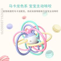 Baby teething baby stick bite newborn early education Manhattan rattle ball player toy teether glue educational catch ball