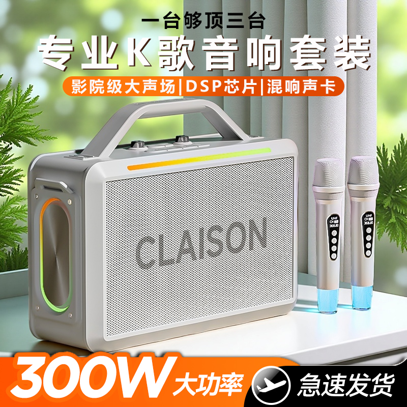 Wireless Bluetooth Audio Microphone, High-Volume Microphone, Outdoor Portable Waterproof Speaker, High-Power Subwoofer