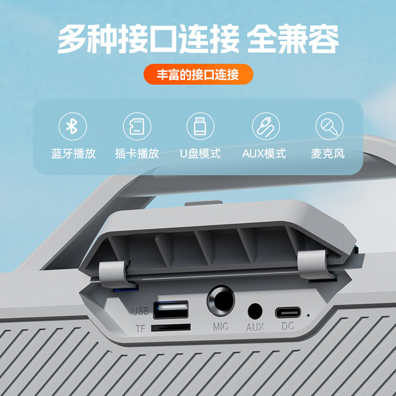 Wireless Bluetooth Audio Microphone, High-Volume Microphone, Outdoor Portable Waterproof Speaker, High-Power Subwoofer