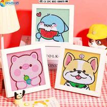 Cartoon piglet diamond painting childrens cute corgi diamond sticker diy handmade dot diamond painting educational toy