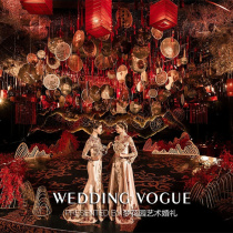 New Chinese wedding props red plum blossom ink canvas art embroidered circle wedding ceiling window wedding room decoration