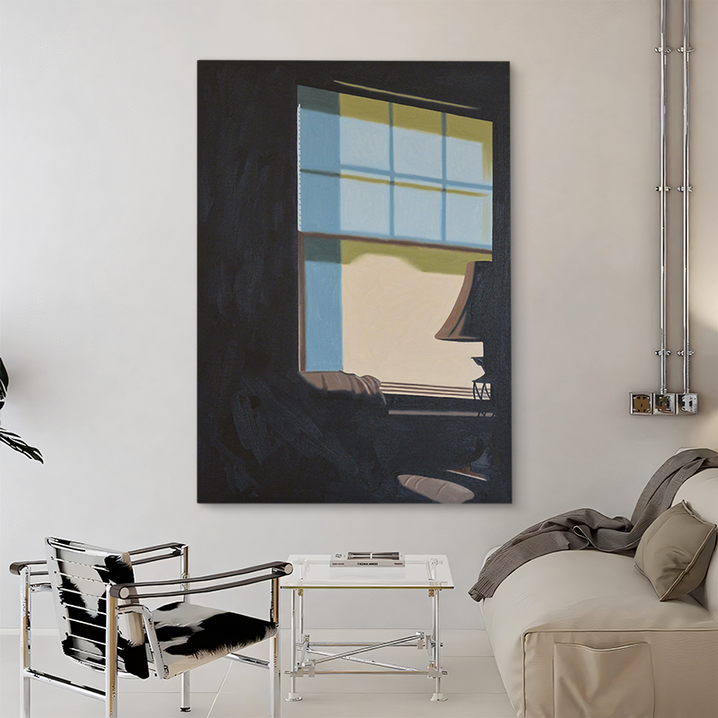Nordic Bauhaus Window Shadow Living Room Hand-Painted Oil Painting Niche Art Entrance Decoration Painting American Retro Bedroom Hanging Painting Nordic Bauhaus Window Shadow Living Room Hand-Painted Oil Painting Niche Art Entrance Decoration Painting American Retro Bedroom Hanging Painting