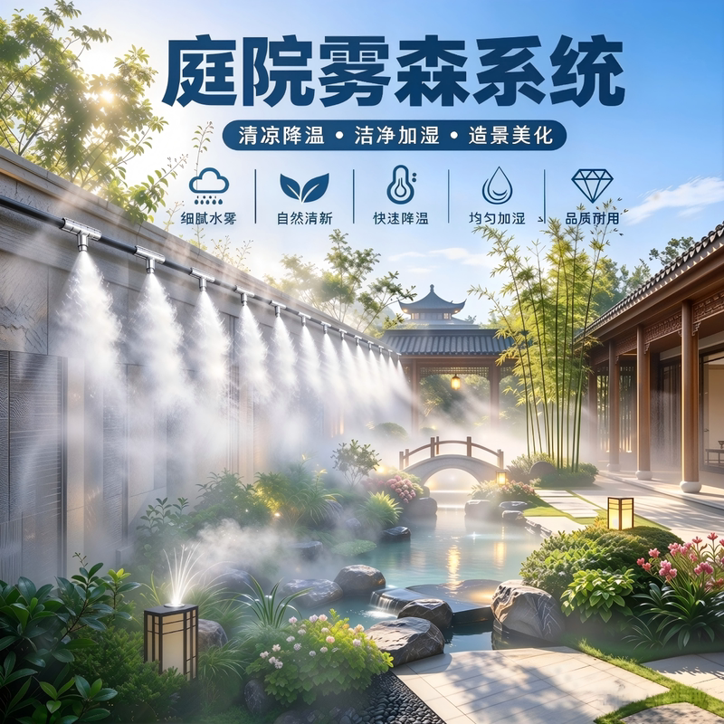 Mist Forest System Artificial Fog Outdoor Courtyard Pool Landscaping Garden Atomization High-Pressure Spray Main Unit Cooling Equipment