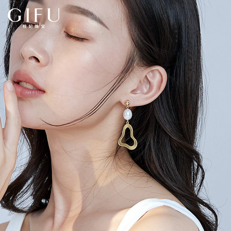 High-grade imitation pearl sterling silver exaggerated earrings Women's fashion earrings large temperament earrings 2021 new trend