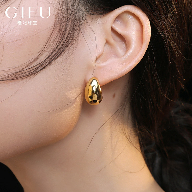 Senior sense earrings women's sterling silver French retro drop earrings niche simple gold earrings 2021 new trend