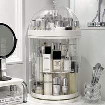 Sense rotating desktop storage box makeup acrylic cosmetics ins advanced storage rack 360 finishing dustproof