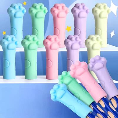 卡通猫爪软硅胶小学生铅笔帽