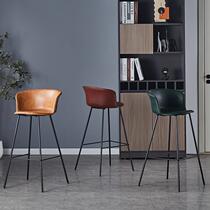 Restored ancient horse leather bar chairs modern simple iron bar-style bar chairs household saddles light luxury table chairs high chairs and stools