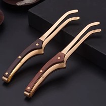 Tea Clip Home Upscale Copper Wood Tea Cup Clips tea Cups Tea Pinch Pouf Tea Accessories Integrated Stainless Steel Tea Clip