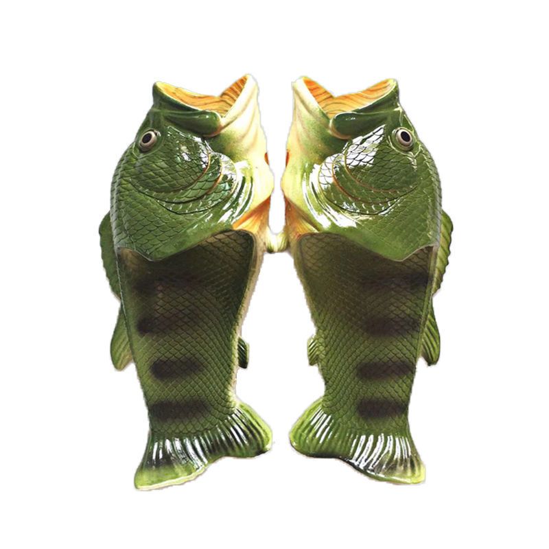 New Style Fish Slippers, Non-Slip, Funny, Waterproof for Home Use, Men's Slip-On Slippers, Trendy Student Couple Sandals, Women's Slippers