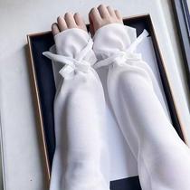 Loose Ice Sleeves Chiffon Bow Sleeves Student Version Cute Sweet and Versatile Summer High-Looking Sunscreen Hand Sleeves