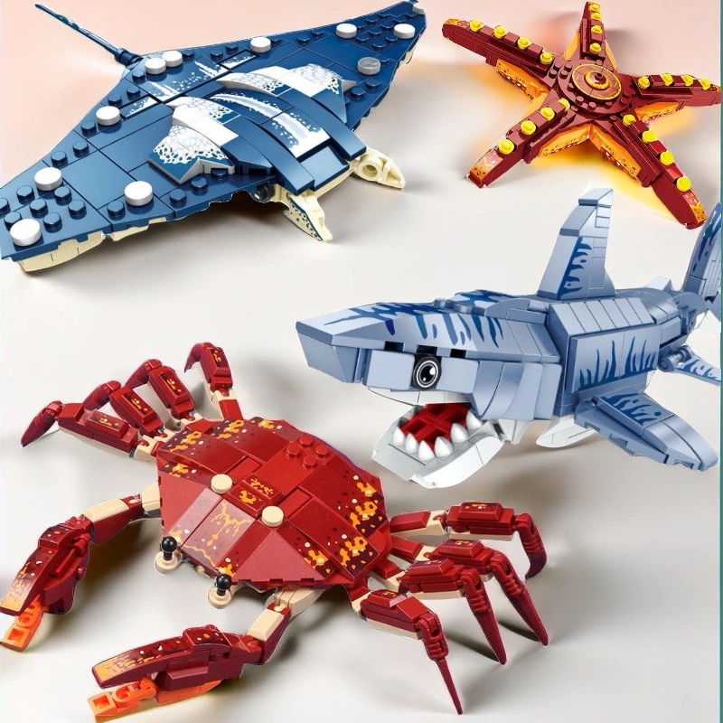 Le Xiao Small Particle Building Blocks 2026 Marine Animal Toys for Boys, Educational Assembly Puzzles for Children Aged 6 to 12