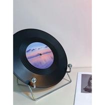 Black gum record containing shelf minimalist Decorative Drawing Stands for Birthday Gift Netting Easy to Cloud Clock Pendulum display