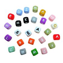 50Pcs Lot 12mm Silicone English Alphabet Letter Beads Baby P