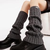 Khaki socks ins twist pile socks Korean style sweet girl sweet knitted socks internet celebrity leg covers autumn and winter style