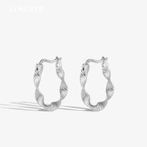 All-over S925 sterling silver earrings Möbius twist twist niche design fashionable high-end earrings and earrings for women