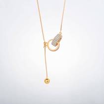 Han Yis real shot double ring necklace womens niche light luxury s925 sterling silver clavicle chain 2022 new Valentines Day gift
