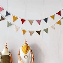 Cotton Bunting Banner Triangle Flags Baby Garland Flag for B