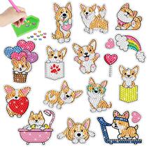 Cartoon Corgi puppy childrens handmade DIY diamond painting random stickers diamond cute wall stickers