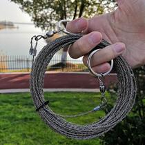 Lawn mowing rope cutting water grass stainless steel wire saw pulling grass saw blade cutting rope wire saw