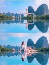 Large outdoor scenic area internet celebrity sky realm tempered white glass mirror creative landscape equipment custom decoration