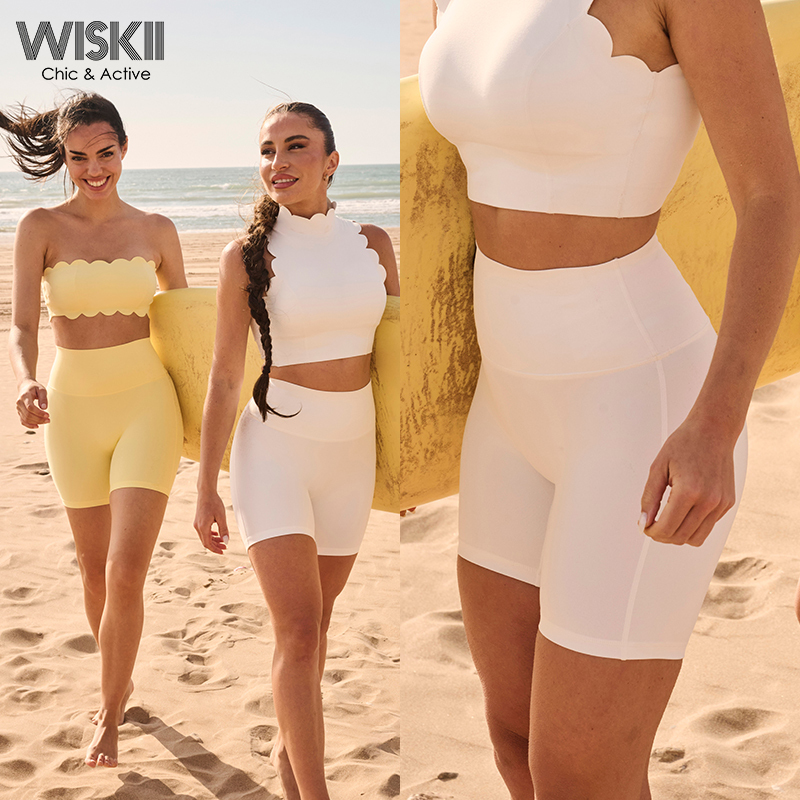 Wiskii Women's Summer Outdoor Fitness Sports Shorts Slim Fit Yoga Pants Sports Cycling Shorts for Women