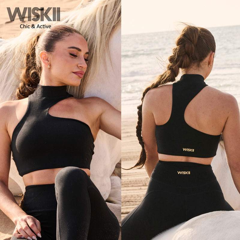 Wiskii New Summer Style Asymmetrical Shoulder Strap Design Fitness Yoga Vest for Women to Go Out and Run Sports Tops for Women Wiskii New Summer Style Asymmetrical Shoulder Strap Design Fitness Yoga Vest for Women to Go Out and Run Sports Tops for Women