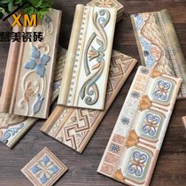 American pastoral bathroom kitchen waistline kitchen porcelain waistline flower piece matching upper and lower wall waistline 120 30