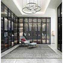 Customized minimalist narrow frame tempered glass cabinet glass French and American custom door cover aluminum frame glass door flat opening cabinet door wine door book