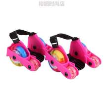Skate shoes Children light wheel skate Shine Skate luminal Wheel % Wheel Slip Wind PU with four-wheeled auxiliary Blizzled Shoe