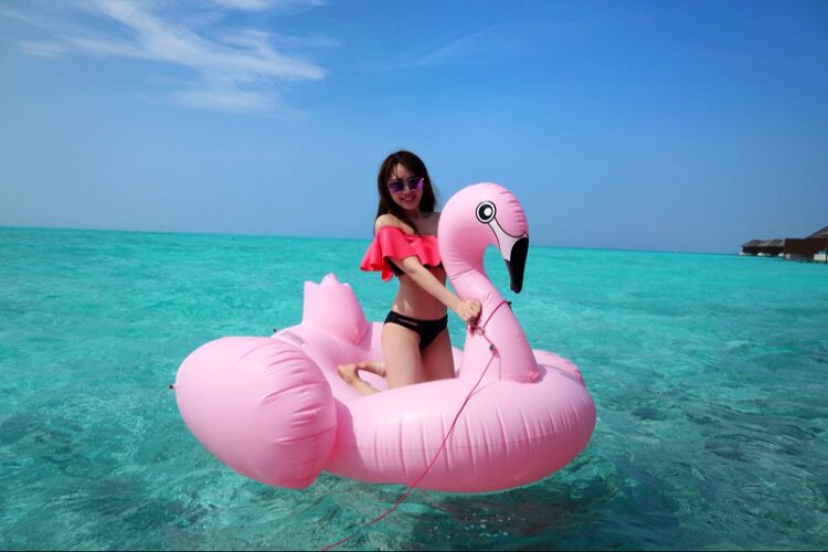 Золотой плавательный круг для взрослых, водная надувная игрушка, популярно в интернете, единорог, розовое золото, фламинго 