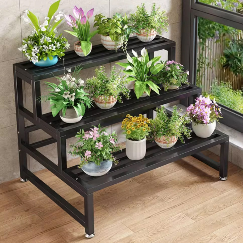 Стойка для цветов из нержавеющей стали, наружная лестница из кованого железа, подставка для сочных цветов, балкон, подвижный пол, многофункциональная полка